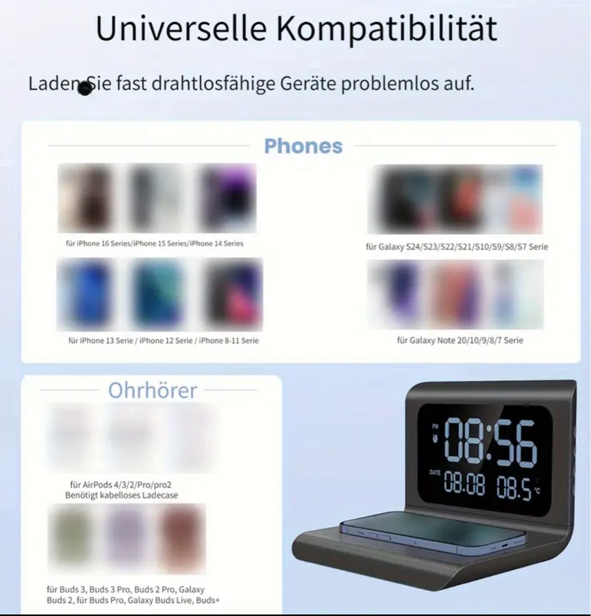Caricabatterie: 3-in-1 Kabelloses Ladegerät, Schwarz – Nuovo e nell'imballaggio originale da Kloten venduto da digi-Galaxy 1