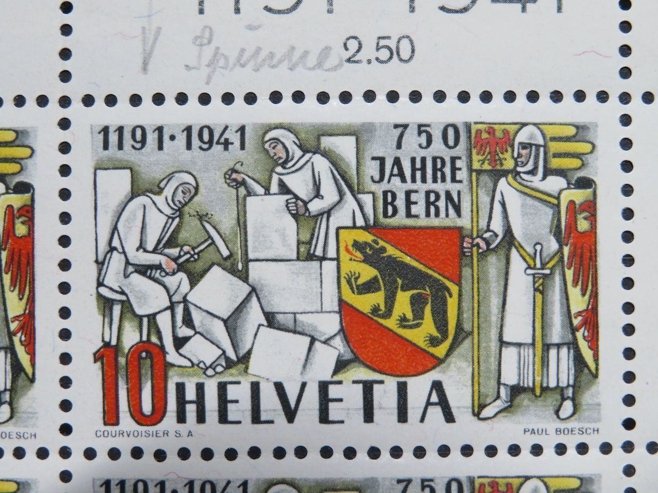 Alle Briefmarken: 1941 Abart Spinne auf Hammer im VB ** – Gebraucht aus Remetschwil von Hofiii 1