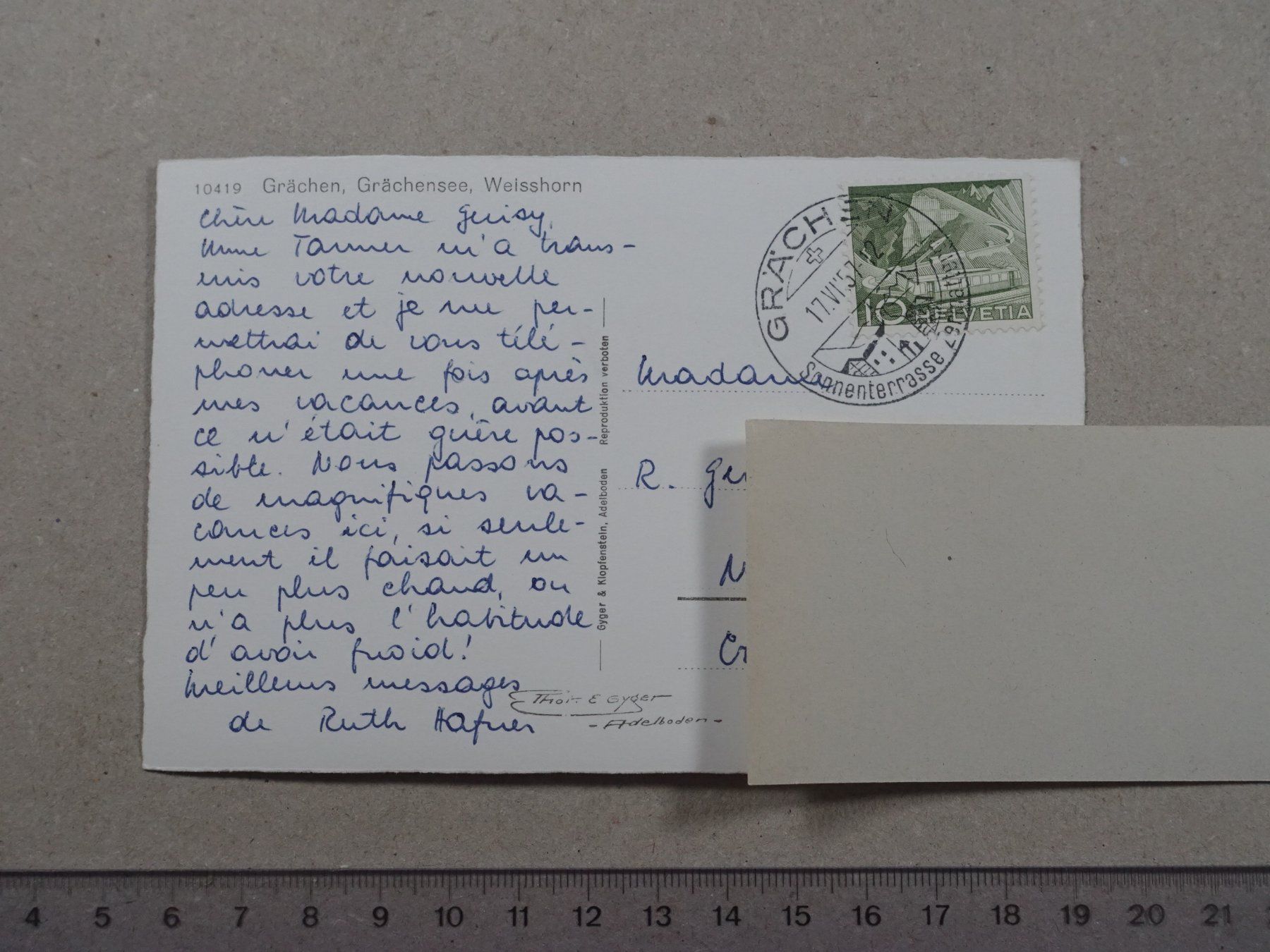 Cartoline postali: Grächen, 1957 – Usato da Lenzburg venduto da fh1 1
