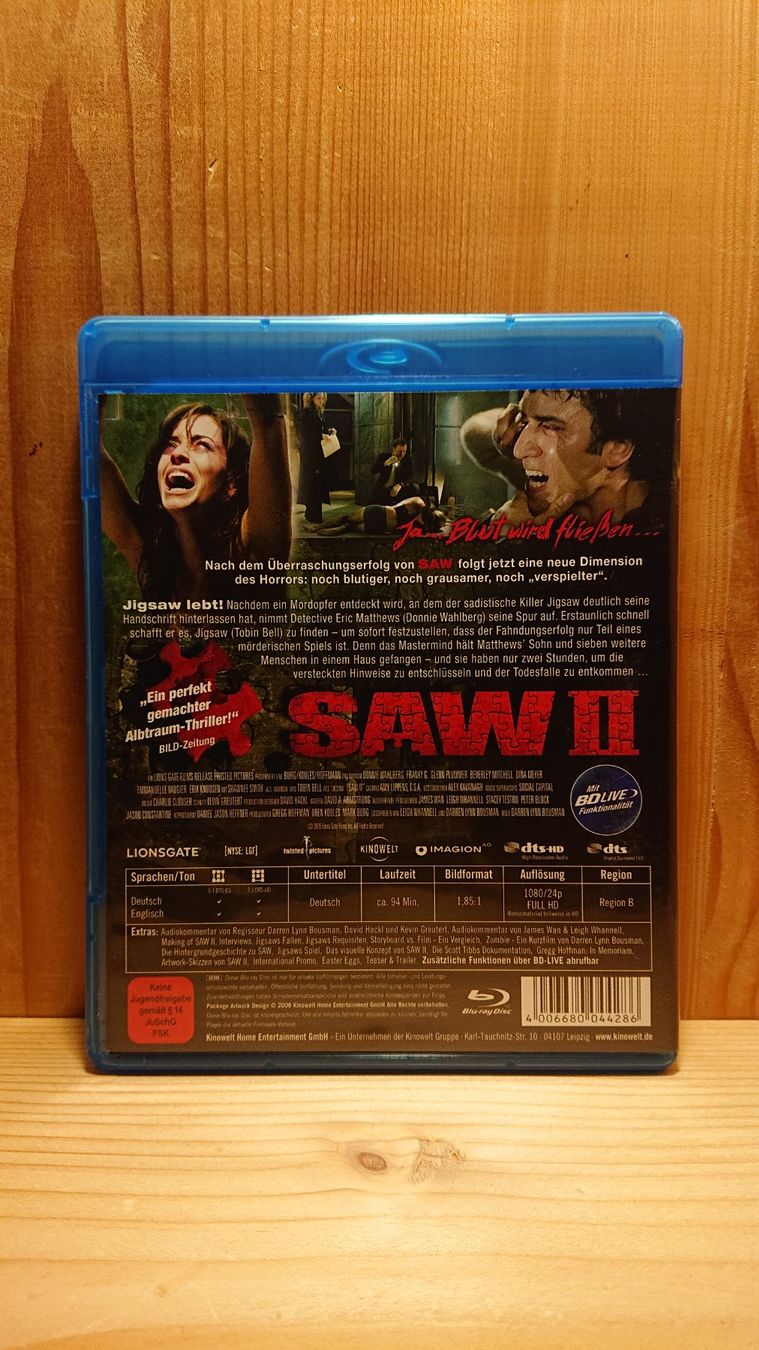 Tutti i DVDs: SAW 2 Das Spiel geht weiter Blu-Ray – Usato da Wilderswil venduto da Exebub 1