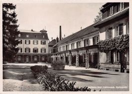 Bad-Schinznach, Kurhaus, Kolonnade, gelaufen 1952