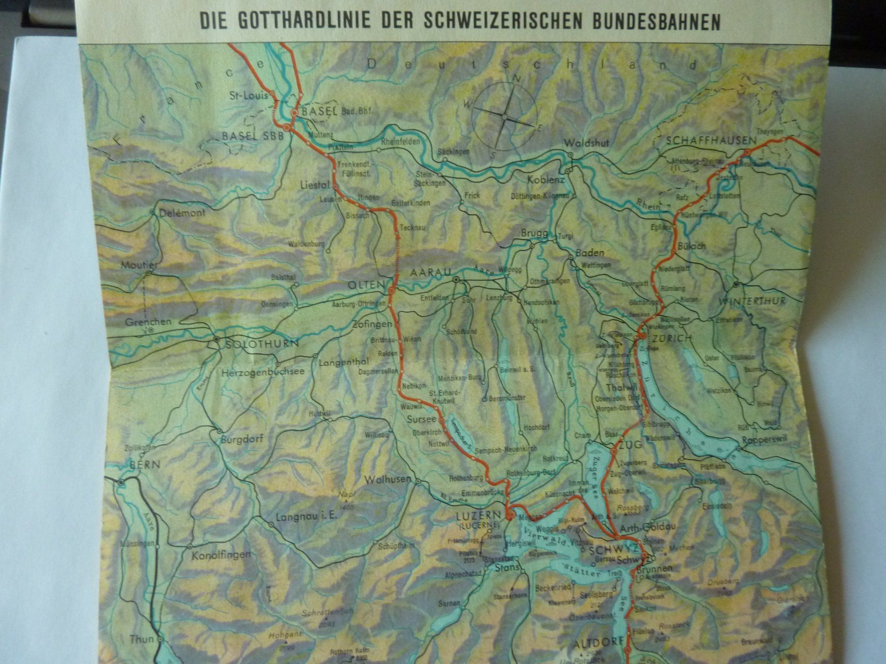 Libri: GOTTHARDBAHNLINIE DER SCHWEIZERISCHEN BUNDESBAHNEN 1957 – Usato da Zürich venduto da Rrehsuah 2