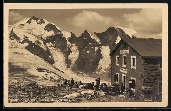 Cartoline postali: Diavolezzahütte, Terrasse mit Blick zum – Usato da Berlin venduto da bartko-reher
