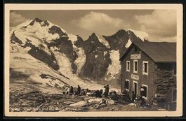 Diavolezzahütte, Terrasse mit Blick zum