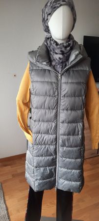 Esprit Longweste mit Kapuze, grau, Grösse M - Top Zustand!