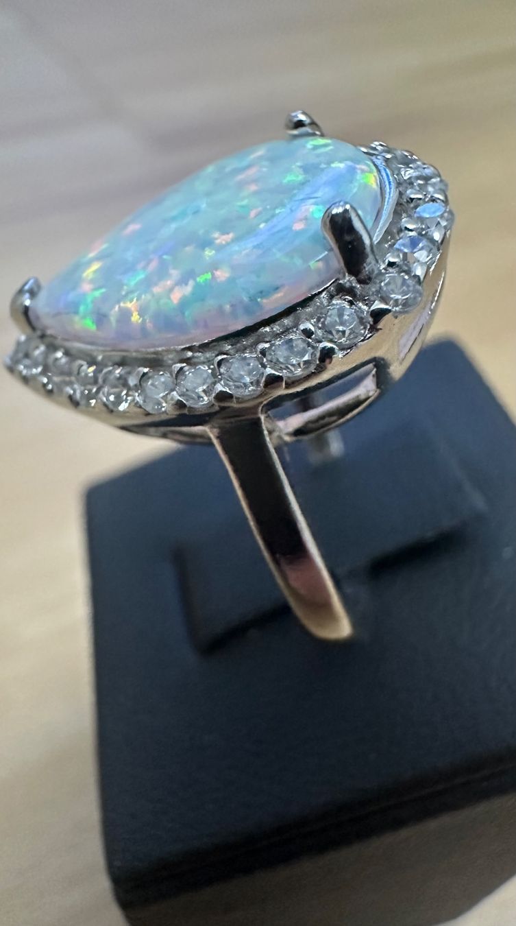 Anelli: Ring mit Opal Stein Silber,Grösse 55 – Nuovo e nell'imballaggio originale da Lenzburg venduto da BLNN 1