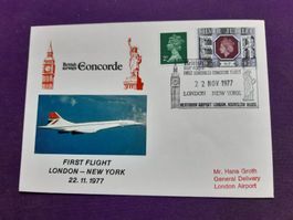 Erstflugbrief BA mit CONCORDE, London-NewYork 22.11.1977