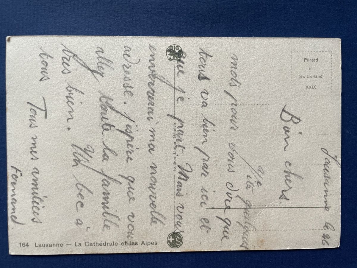 Cartoline postali: Originale Ansichtskarte Lausanne Kathedrale & Alpen, antik – Usato da Neuhausen am Rheinfall venduto da Arielle55 1