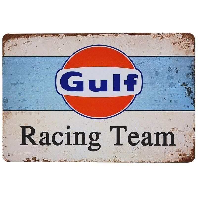Gulf Oil Schilder: Plaque Blechschild Gulf – Neu und originalverpackt aus Uvrier von AlpineTreasures