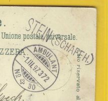 1.3.1897 Litho 4-Bild/ STEIN Kanton SH Orts-Balkenstempel