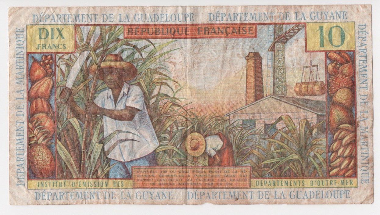 Banconote: Banknote  - Dix Francs Guyane Guadeloupe Martinique – Usato da Zürich venduto da sil_fqd8 1
