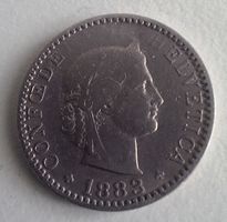 Schweiz 20 Rappen 1883 B (Kupfer-Nickel)