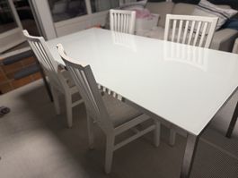Glass Dining Table with 4 Chairs - Great Condition!
