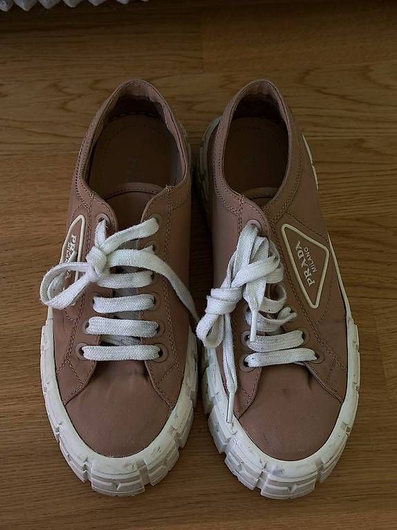 Prada Damenschuhe: Baskets à plateforme Prada en nylon beige - Taille 39 – Gebraucht aus Cologny von Nayiri 3