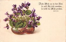 Korb mit Veilchen, Bibelspruch