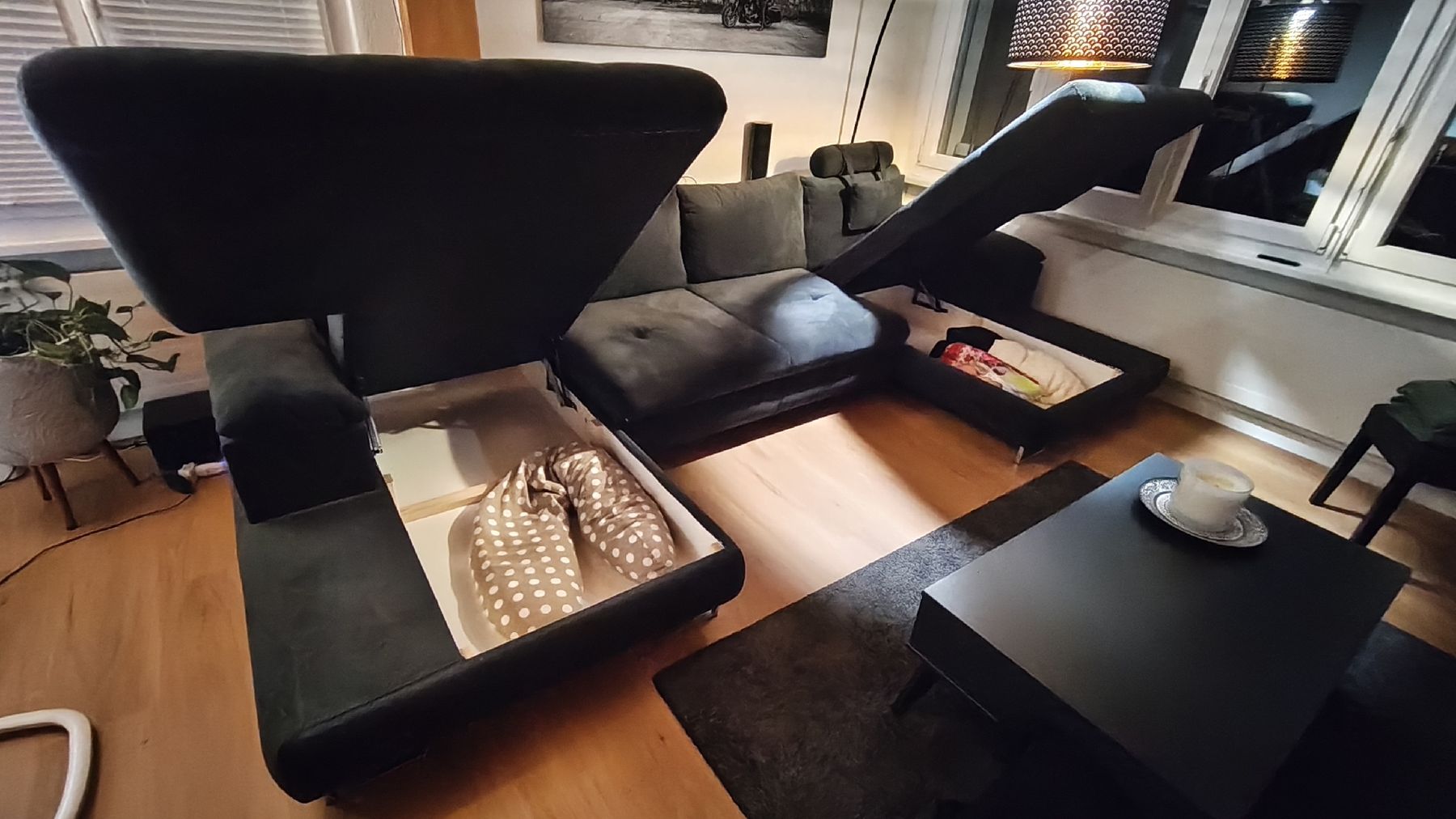 Divani: Sofa mit Bettfunktion und Stauraum, dunkelgrau – Usato da Netstal venduto da cadani_89 3