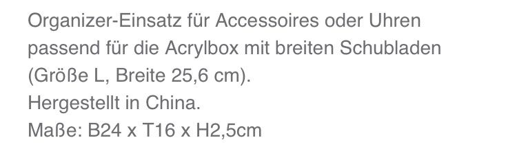 Behälter & Ähnliches: Organizer Einsatz für  Schmuck Uhren Ablage – Neu und originalverpackt aus Illnau von Sniwi67 3