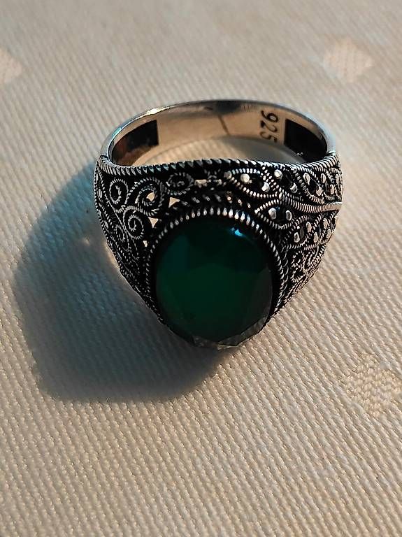 Anelli: Jade Stein Ring Silber – Usato da Ostermundigen venduto da verkauefer