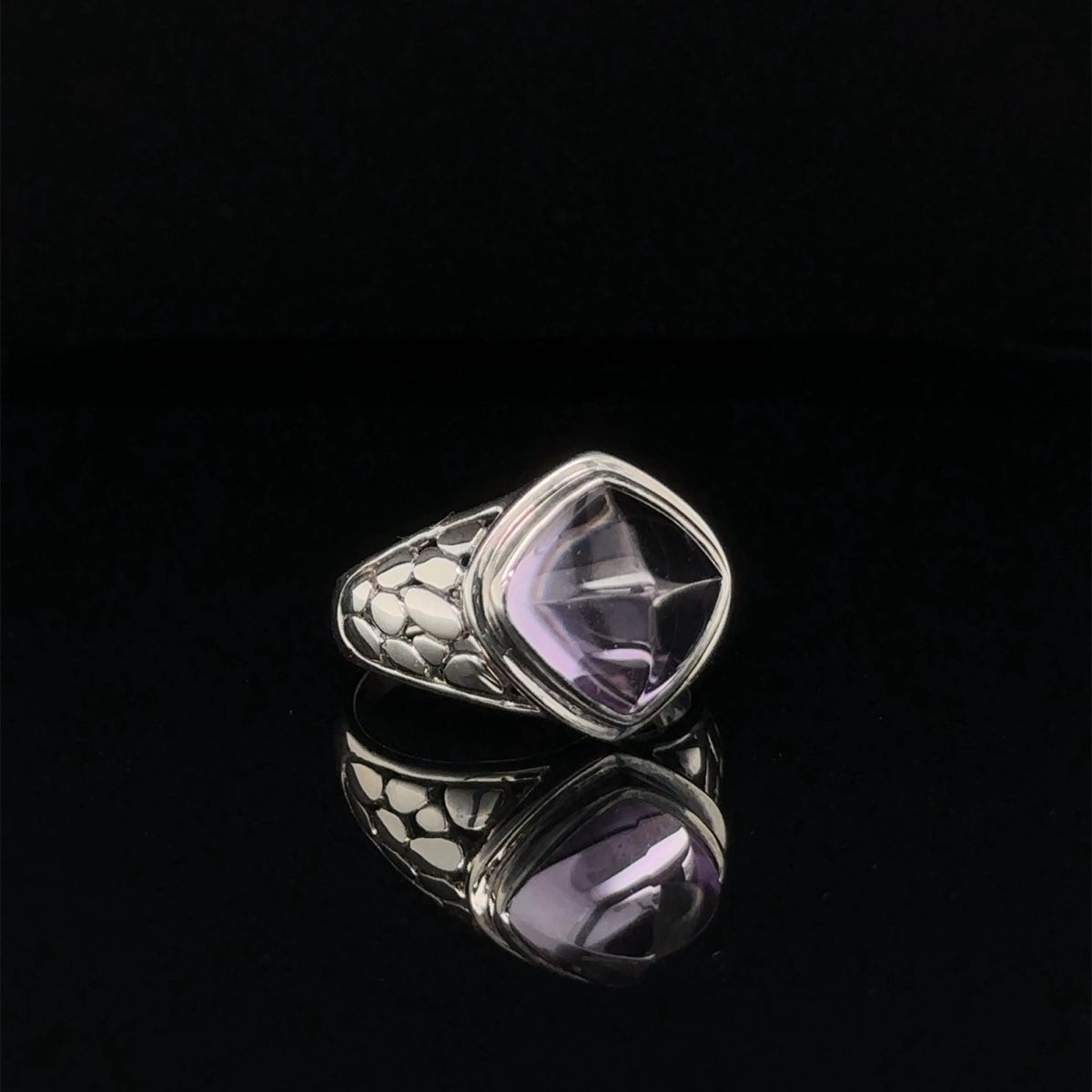 Anelli: Aussergewöhnlicher Amethyst Silber Ring – Usato da Fribourg venduto da contessa 1
