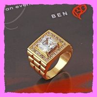 Herrenring mit Zirkonia 18K Vergoldet