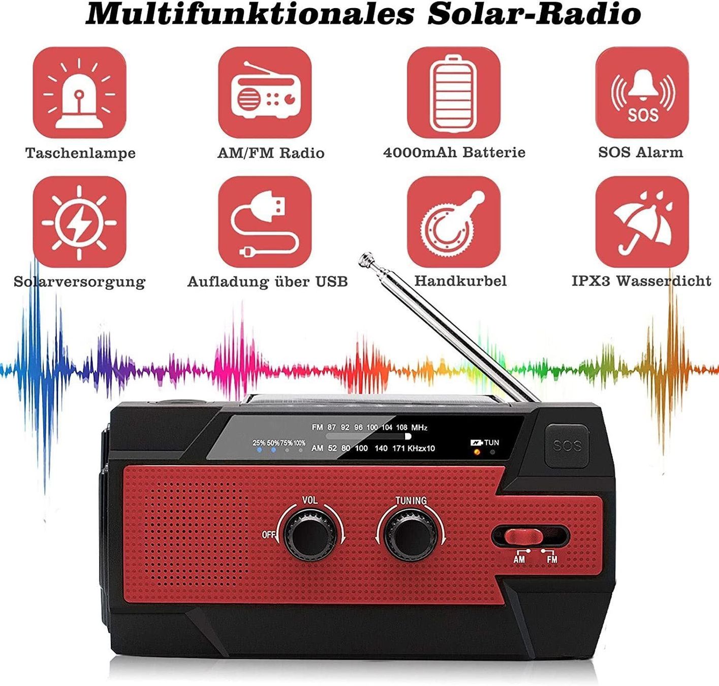 Radio: SolarRadio TragbareAM / FM / NOAA-Radios – Nuovo (secondo la descrizione) da Thun venduto da nuonuoshop