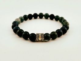 Herrenarmband Achat Moosachat Grün Heilsteine/Edelsteine