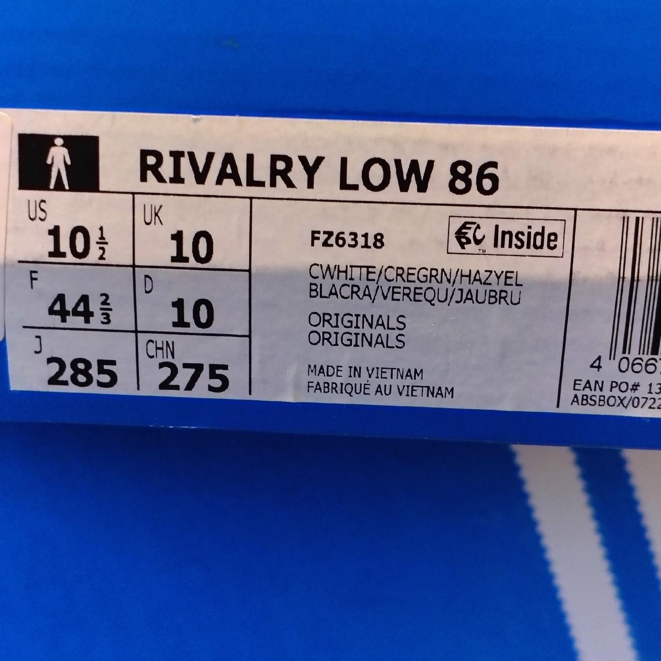 Adidas Herrenschuhe: Adidas Rivalry Low 86 White Green - EU 44 2/3 – Neu und originalverpackt aus Dietikon von aberdeen30 7