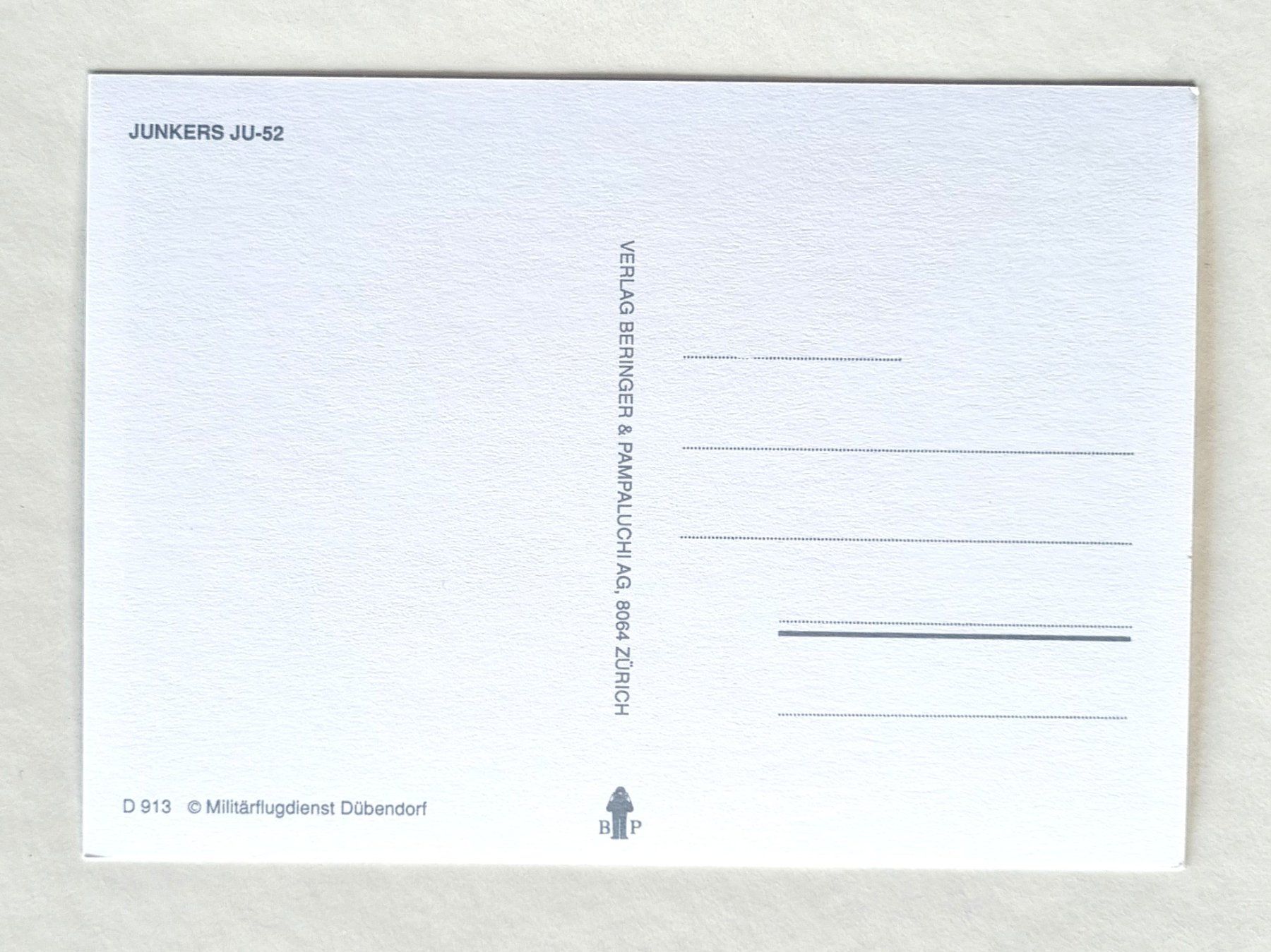 Cartoline postali: Junkers - Ju 52 - Start Dübendorf – Usato da Rothrist venduto da RROENK 1
