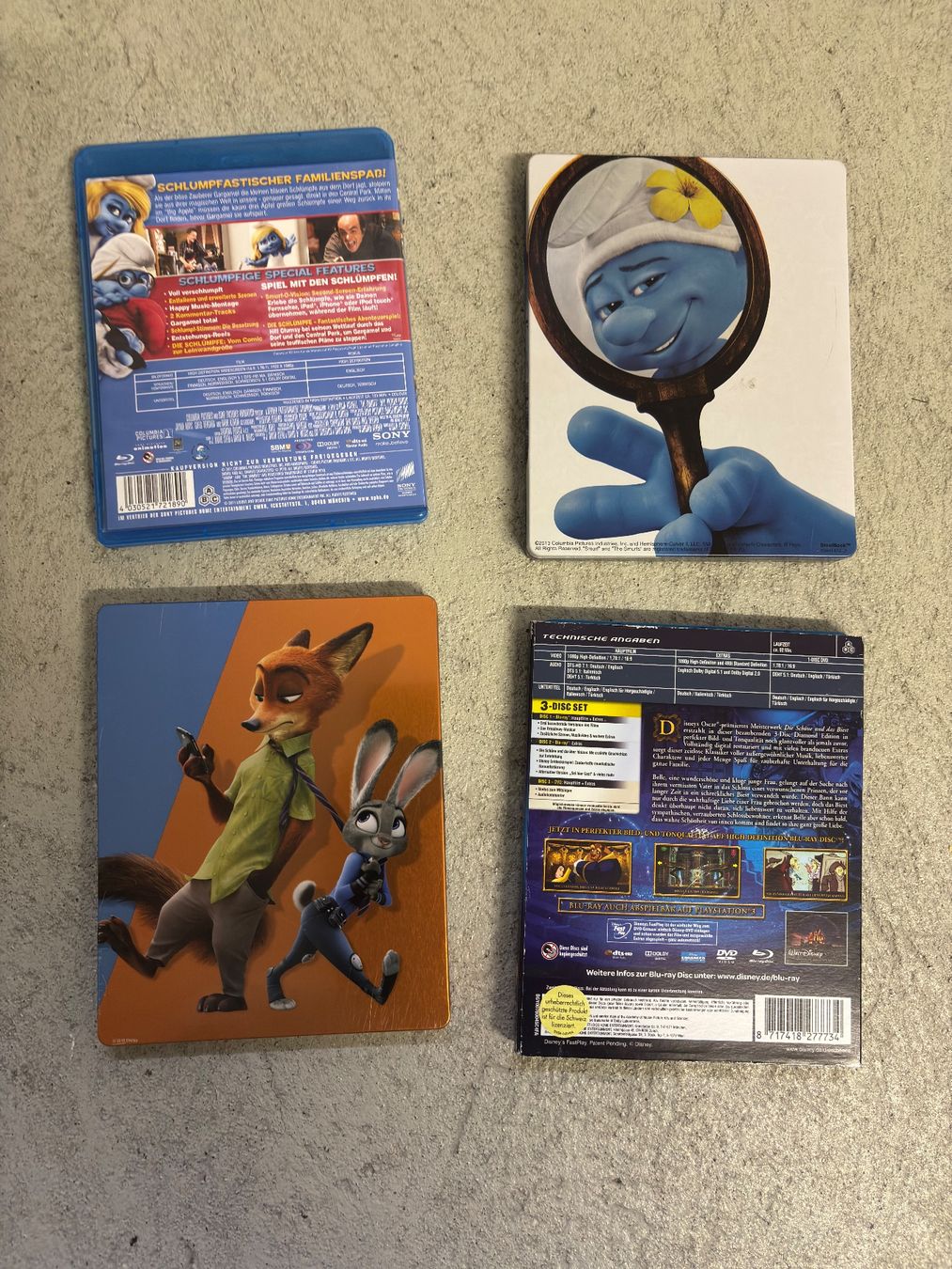 Tutti i DVDs: Blu-ray Paket Disney & Schlümpfe Filme – Usato da Sonterswil venduto da VD-Service 1