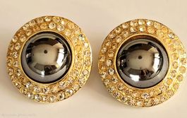Magnifiques clips VINTAGE dorés avec pierres brillantes ✨