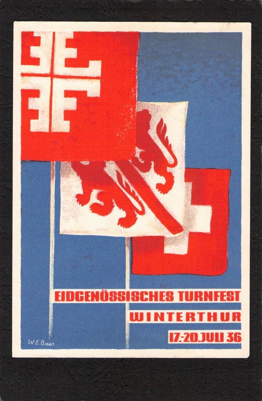 Cartoline postali: Eidg. Turnfest Winterthur 1936 – Usato da Reichenburg venduto da Pipo-67