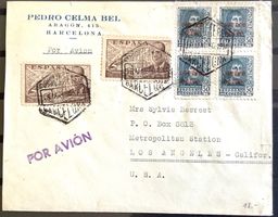 1939 Spanien - Flugpost - Barcelona - Los Angeles California