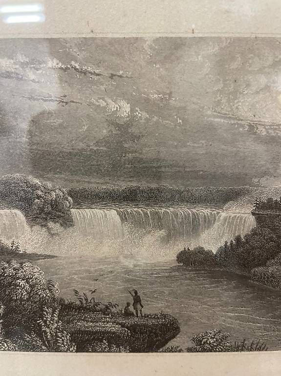 Incisioni: Antiker Stahlstich "Der Niagara-Fall" USA Landschaft – Usato da Obernau venduto da Arche_Noah_Brocki 3
