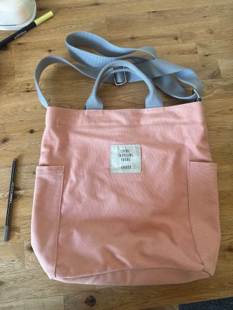Rosa Tragetasche / Umhängetasche aus Stoff,
