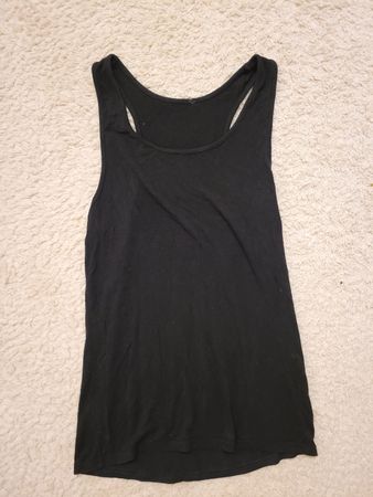 Damen Tanktop schwarz Rundhalsausschnitt Gr. M