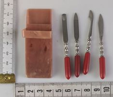 1950er Maniküre Set Vintage, 4-teilig, mit Etui, Top
