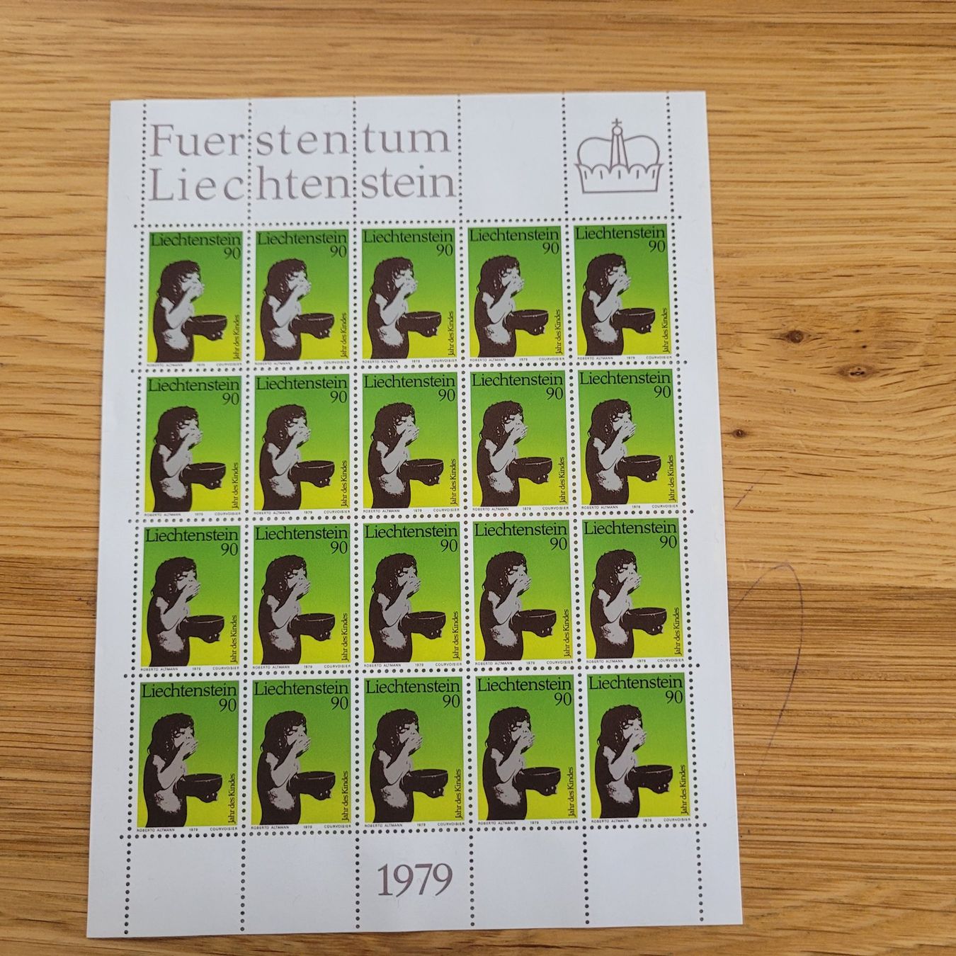 Tutti i francobolli: Kleinbogen Liechtenstein 1979 – Usato da Biel/Bienne venduto da Destockweb