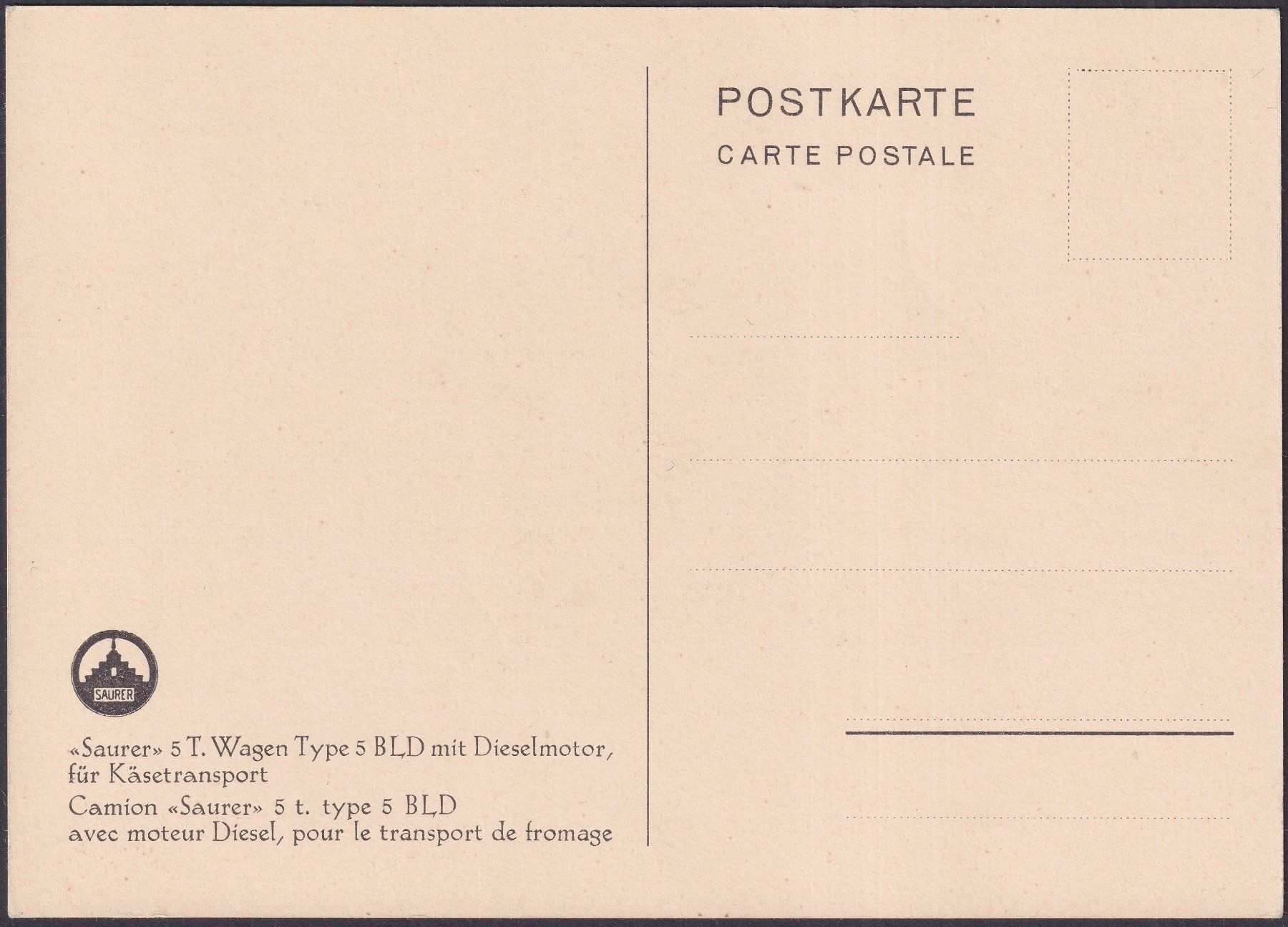 Cartoline postali: 1937, Ansichtskarte "Sauerer Type 5 BLD" ungebraucht, LUXUS! – Usato da Sursee venduto da Luzernerraute 1