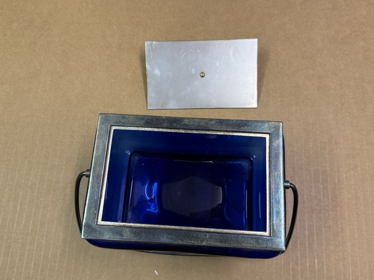 Zuccheriere: Vintage Cobalt Eisbox mit Versilberte Deckel  – Usato da Zürich venduto da daki81 4