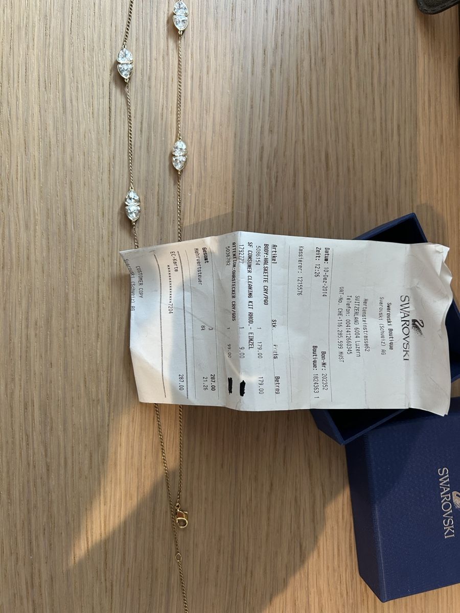 Swarovski Ketten: SWAROVSKI HALSKETTE GOLD – Neu (gemäss Beschreibung) aus Guttannen von E1892 3