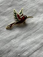 Süsser Kolibri Broche, rot-gold, ideal als Frühlings-Acce...