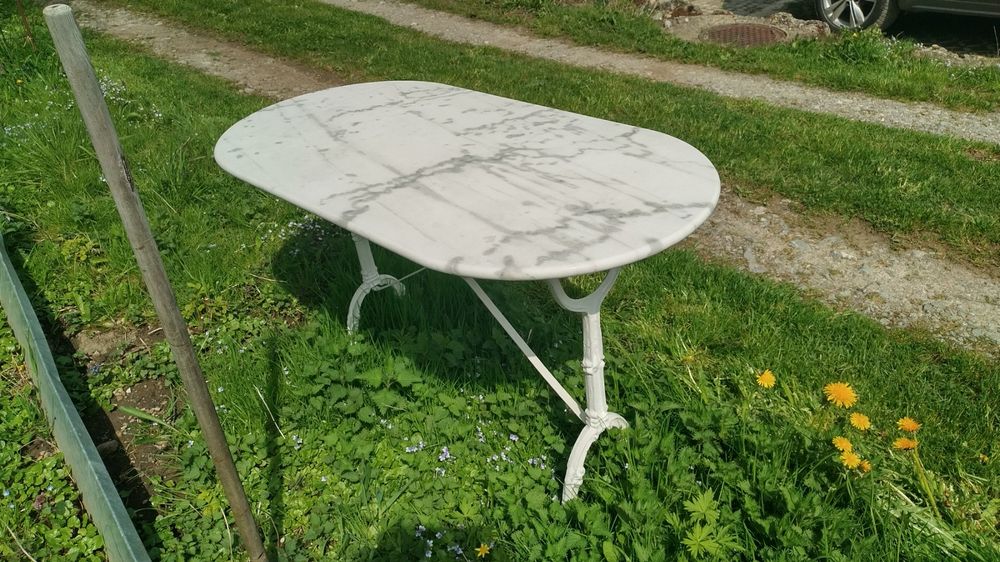 Gartentisch Marmor mit Gusseisen Gestell Kaufen auf Ricardo