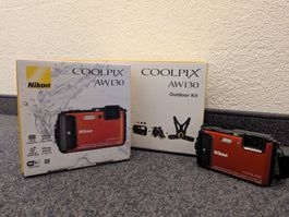Nikon Coolpix AW130 Outdoor Kit, Wasserdicht, neuwertig