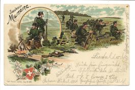 Militär - Soldaten-Gruss - Souvenir militaire - Litho - 1899