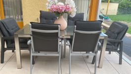 Tisch 180x90 und Stühle Marke: Kettler und Limare