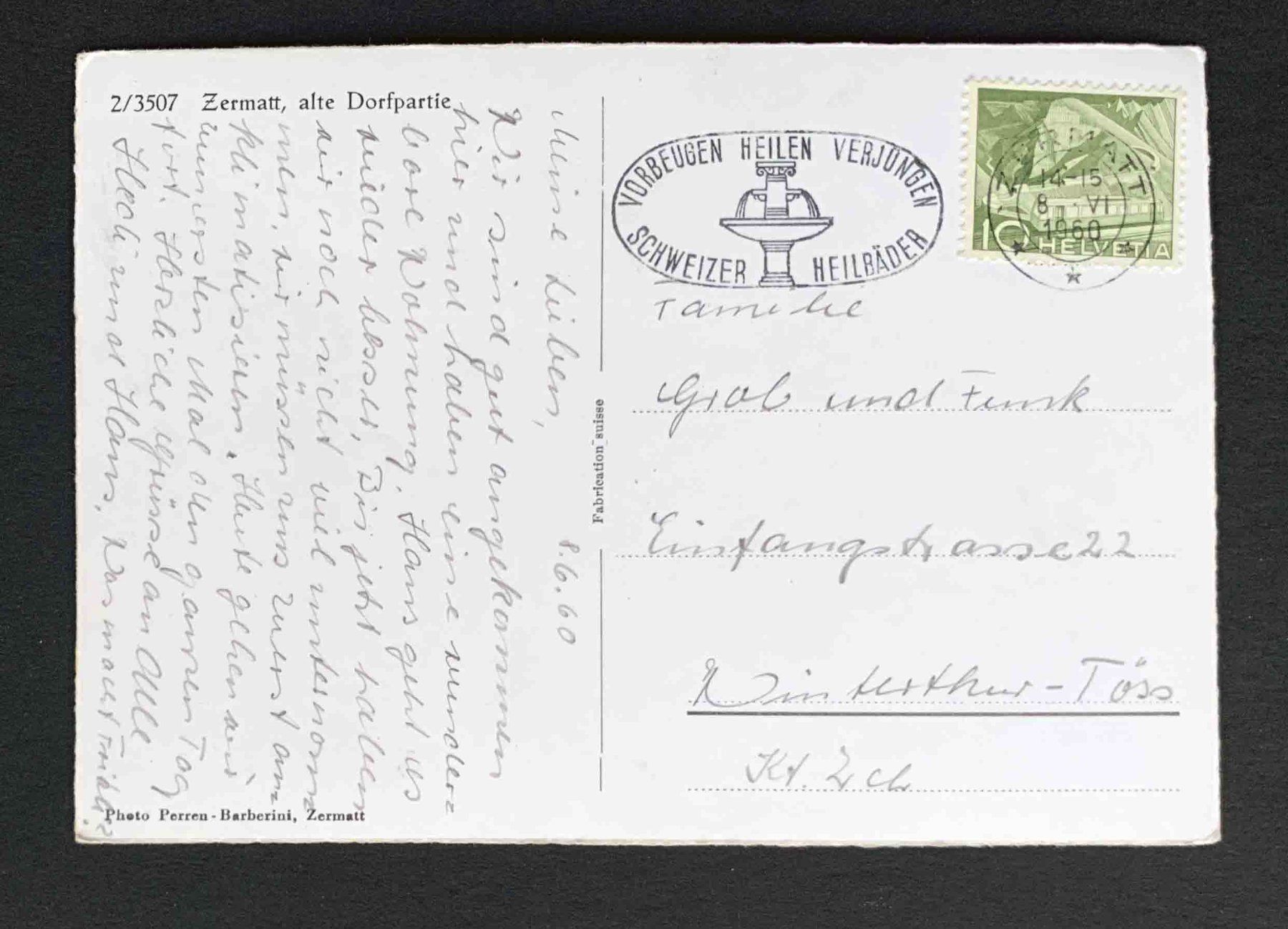 Cartoline postali: AK Zermatt Alte Dorfpartie – Usato da Goldau venduto da artelier1 1