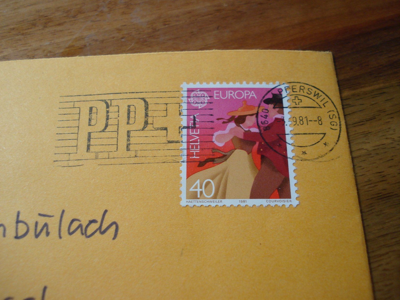 Tous les timbres: Brief 1981, Briefmarke mit PP-Stempel, Fehlstempel – D'occasion à Niederwil AG par morostahu 1