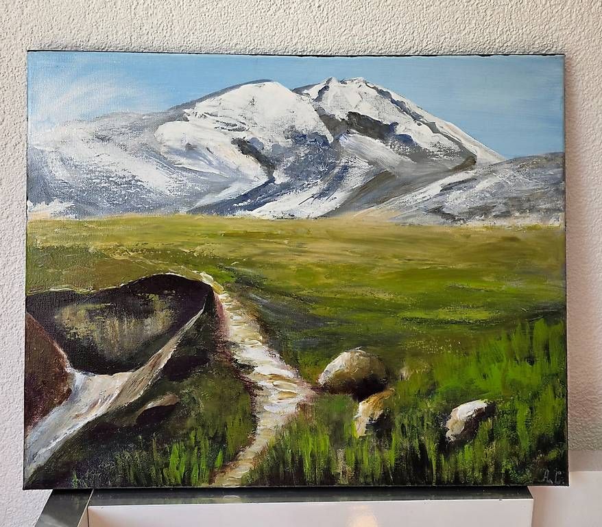 Tableaux: Tableau d'art"Sentier de montagne"  faite main – Neuf avec emballage d'origine à Sierre par AlinaArtValais