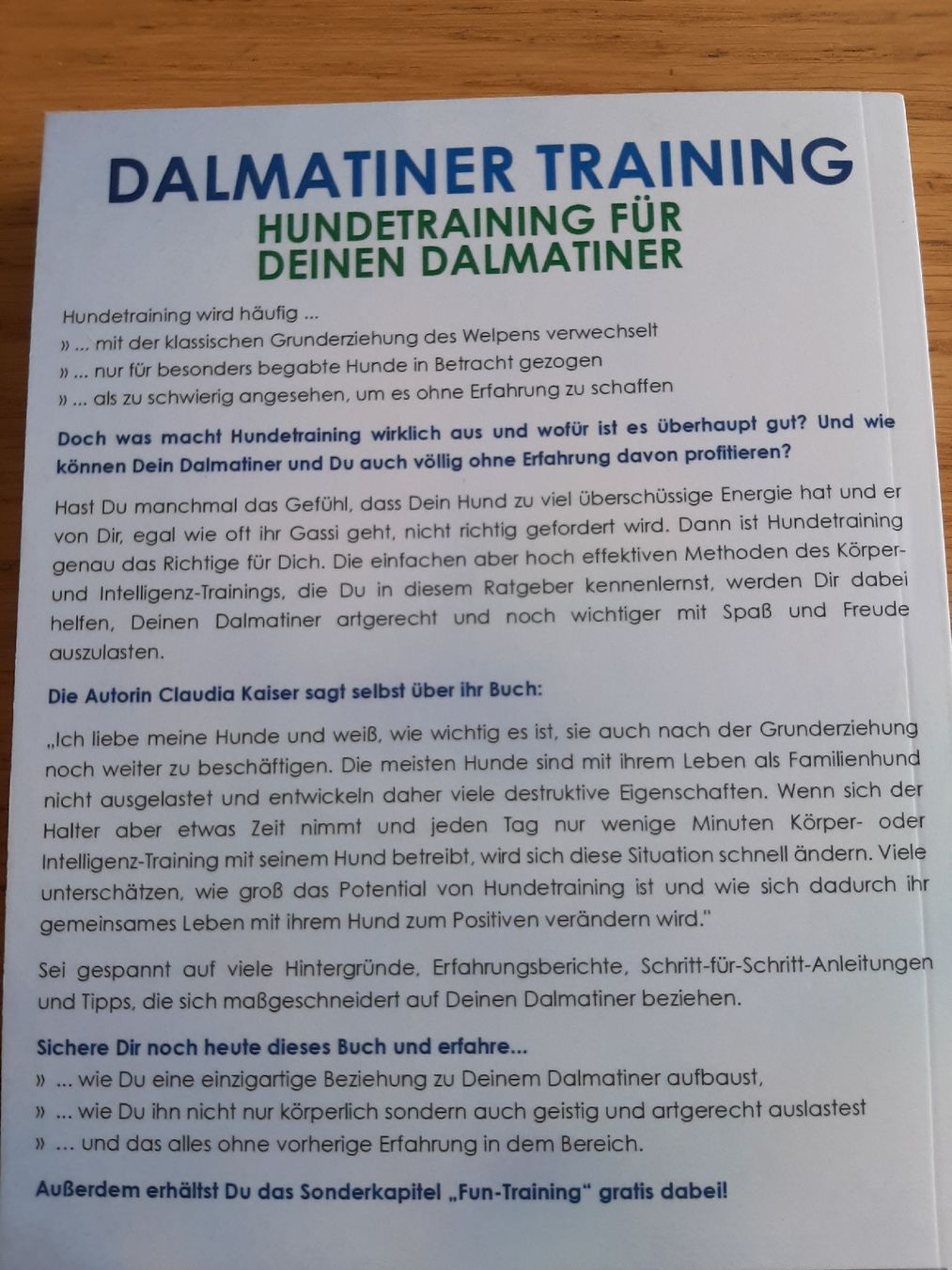 Libri: "Dalmatiner Training" Claudia Kaiser – Usato da Vaduz venduto da Saphira015 1