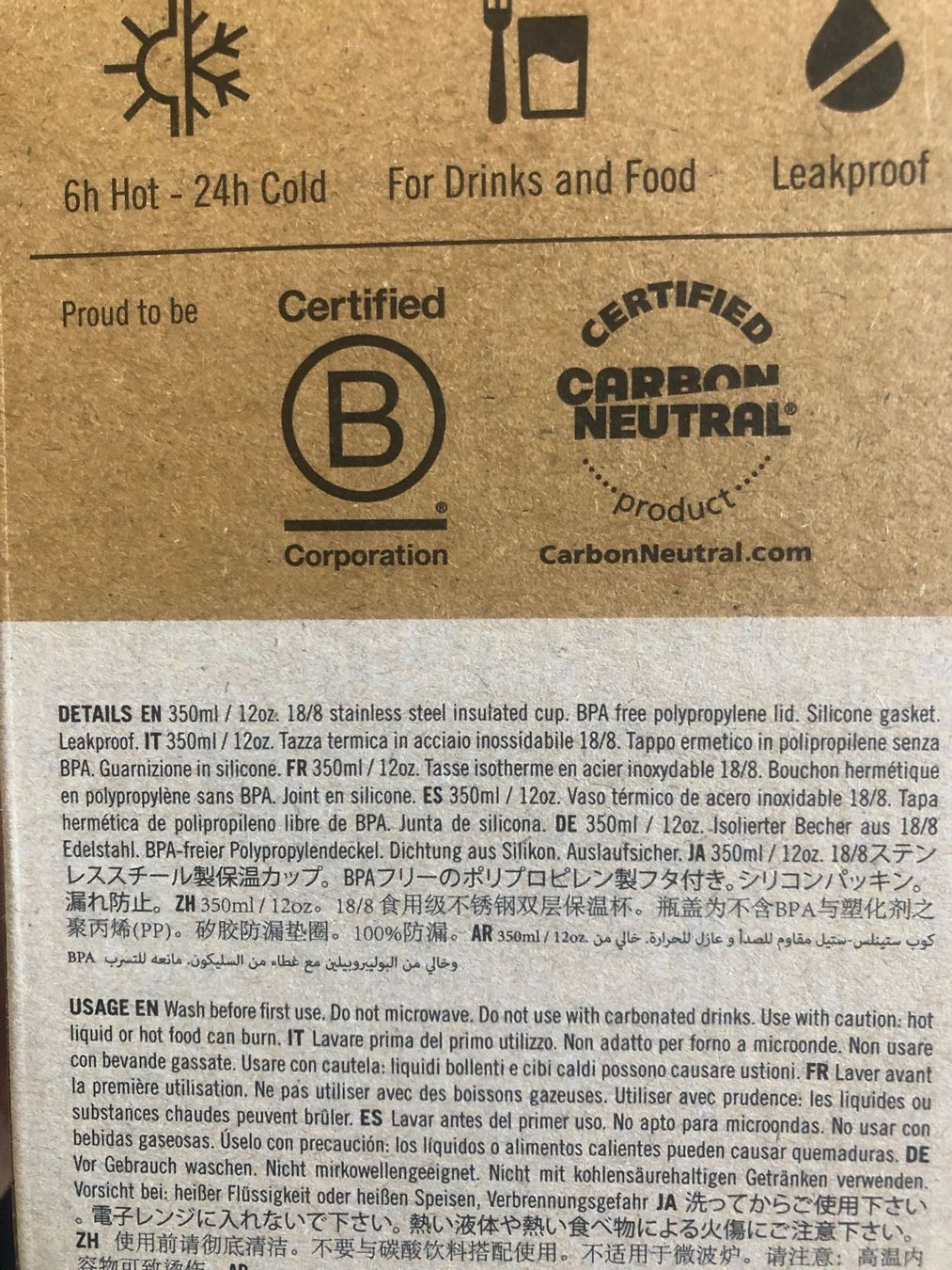 Borracce & Thermos: 24 Bottles, coffee mug, Thermo, Schwarz, neu – Nuovo e nell'imballaggio originale da Zürich venduto da peterle01 5